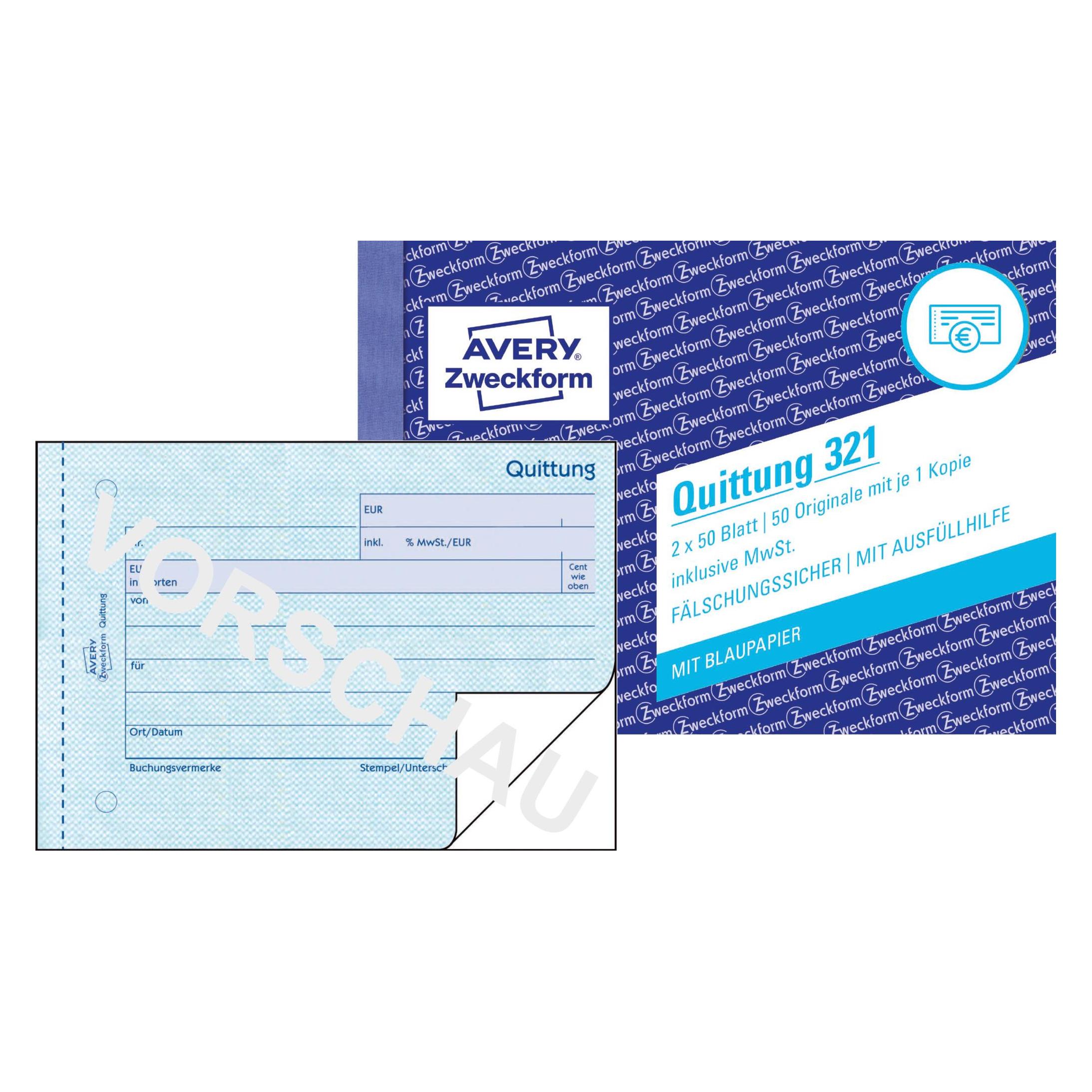 Avery Quittung inkl. MwSt. (21139052)