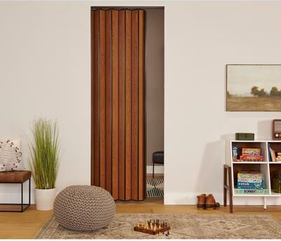Spectrum Woodshire Oak MDF Folding Closet Door Accordion Door 48 x 96
