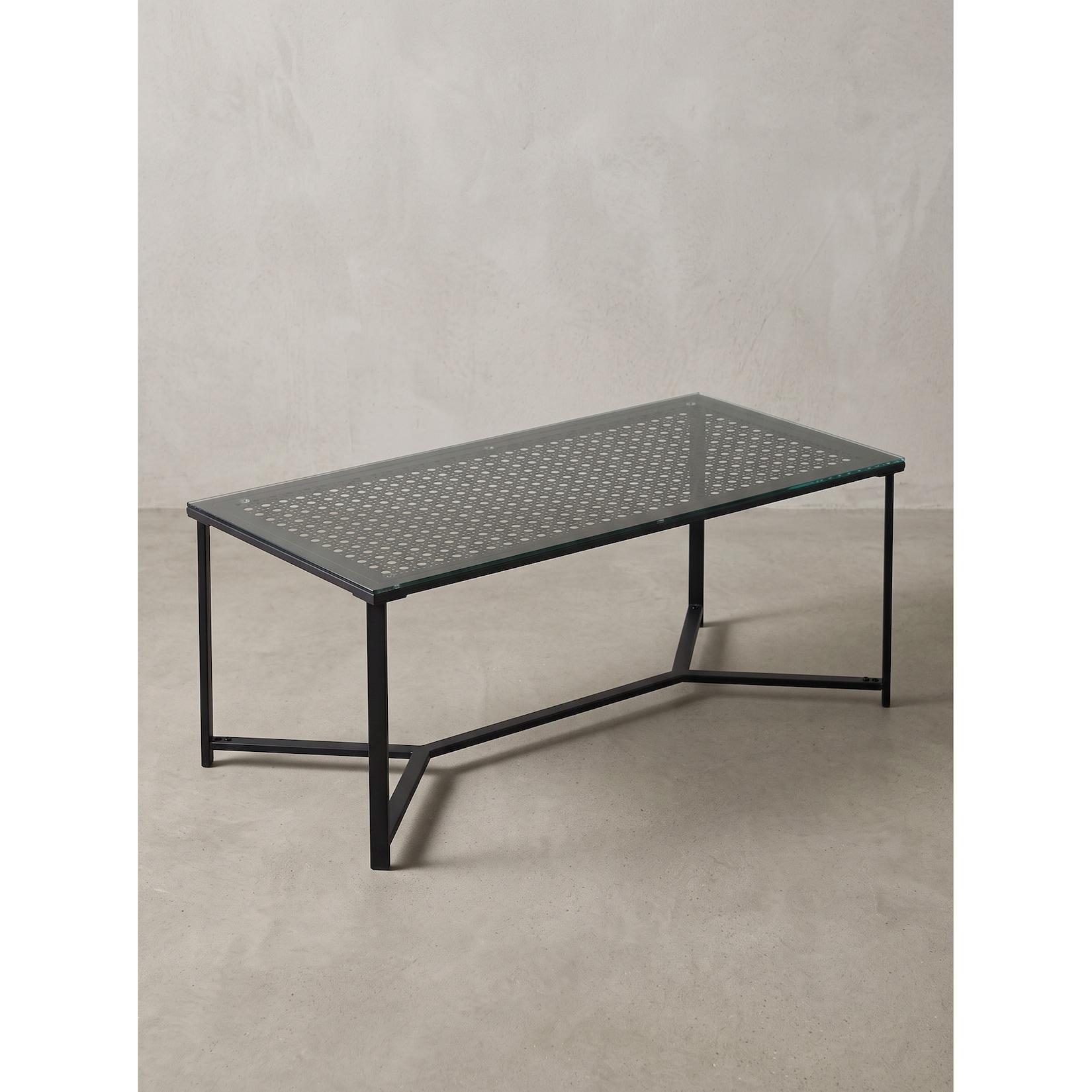 Couchtisch Sicherheitsglas Schwarz 100x50x42 cm - ALCUDIA Kadima