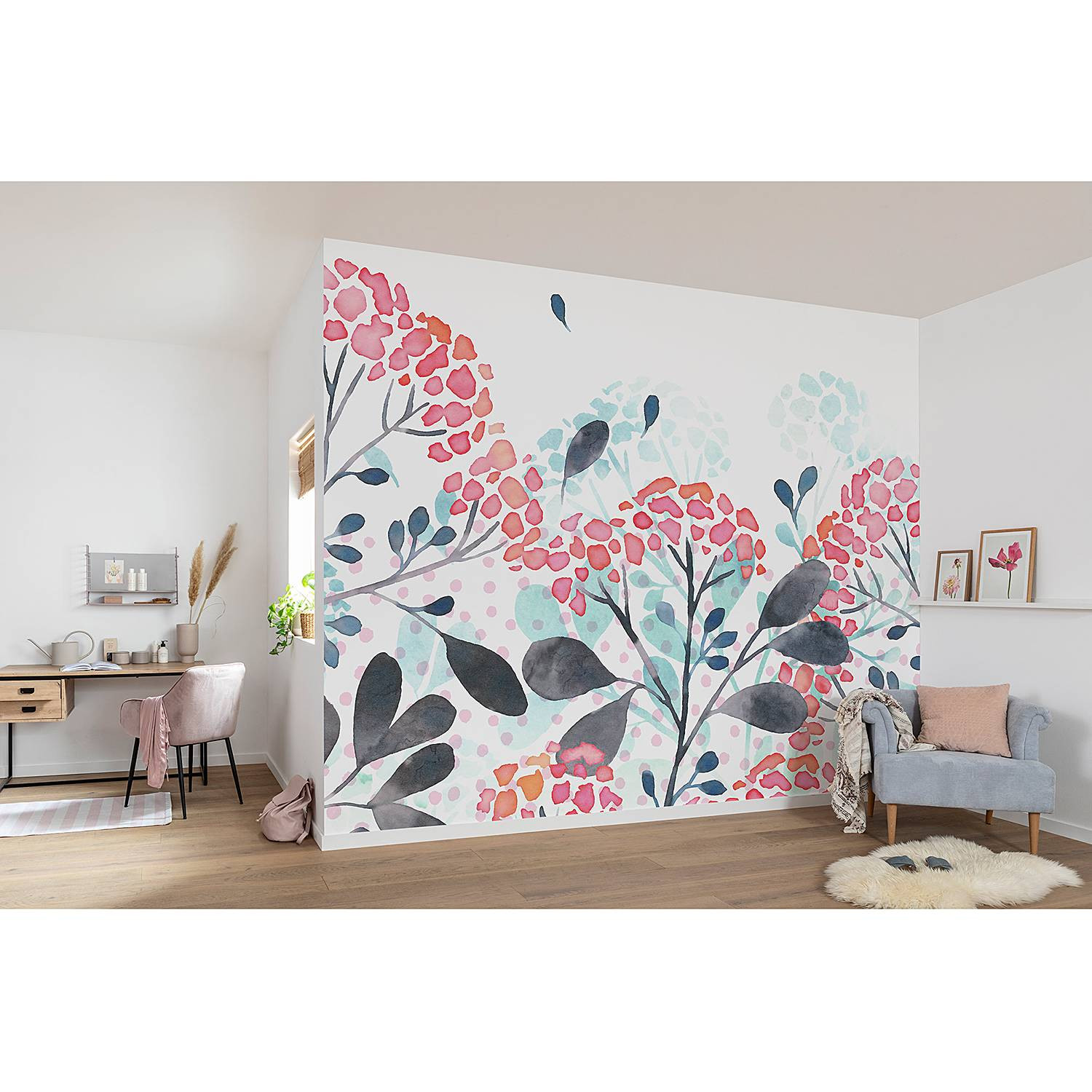 home24 Vlies-fotobehang Summer Breath Multicolour Floral B: 400 cm, H: 250 cm