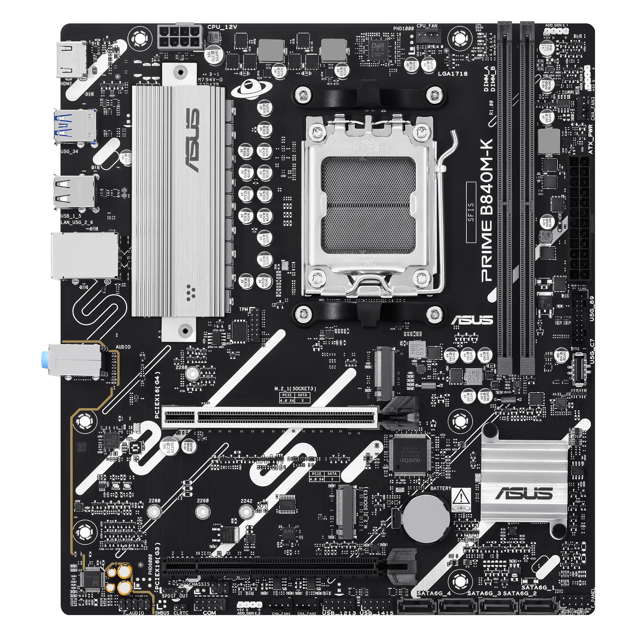 ASUS PRIME B840M-K Motherboard (AM5, AMD B840, ATX, mATX) (90MB1PK0-M0EAY0)