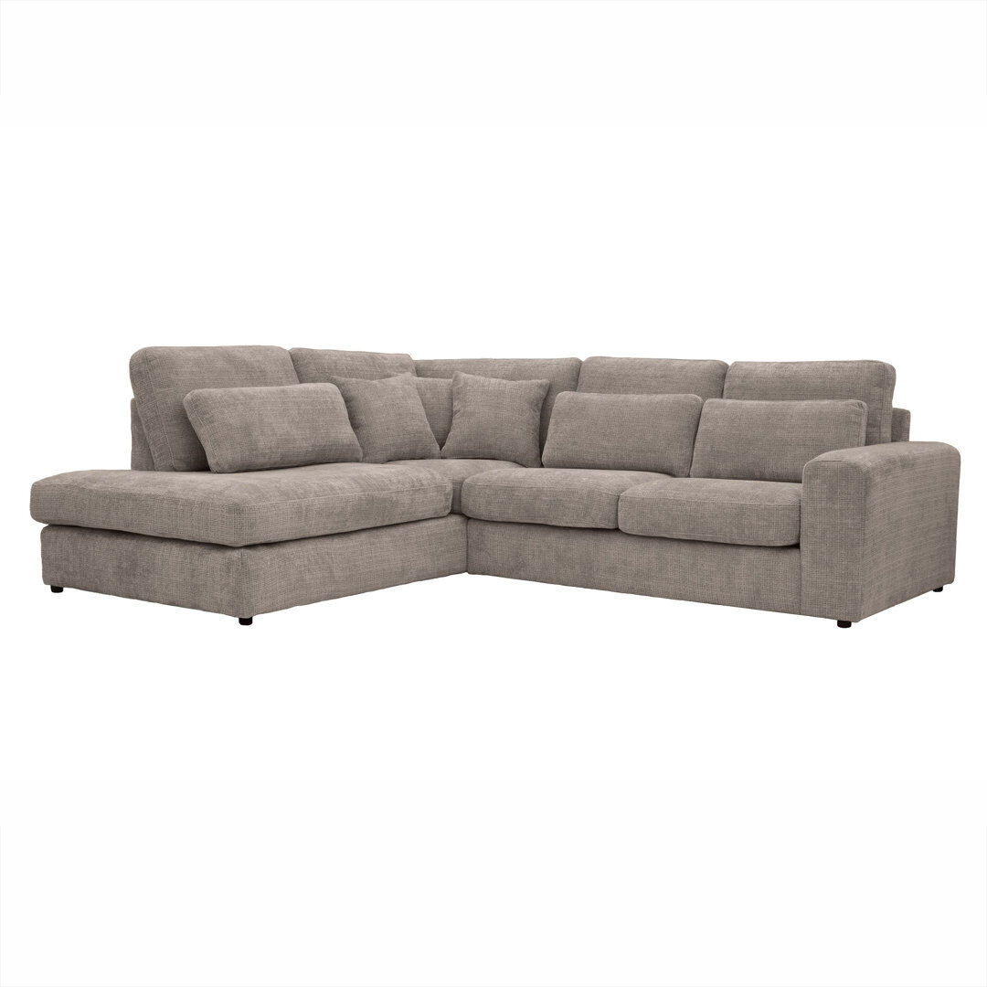 Metro 4 Seater Chenille Corner Sofa Taupe 87cm H X 271cm W X 233cm D