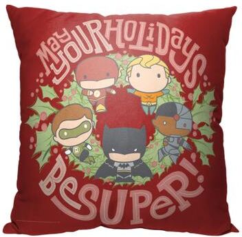 Wb Dc Justice League Super Holidays Printed Throw Pillow by The Northwest in O