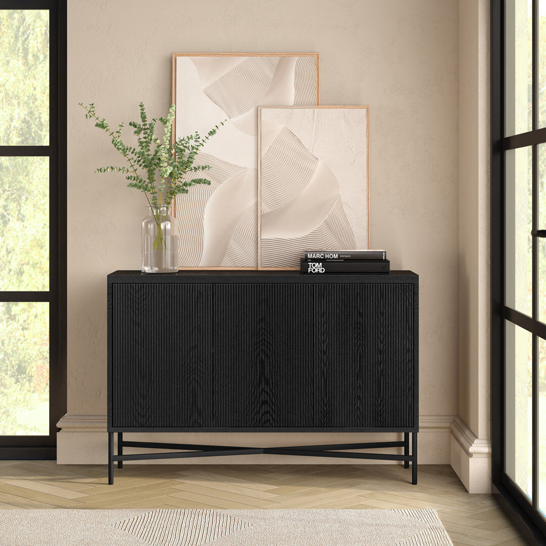 Borough Wharf Hinchinbrook Sideboard Black Grain 81.2cm H X 120.5cm W X 35.6cm D