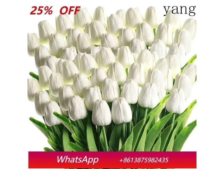 50 pièces de fleurs artificielles en forme de tulipes, fausses tulipes au toucher réel, fleurs artificielles pour la décoration