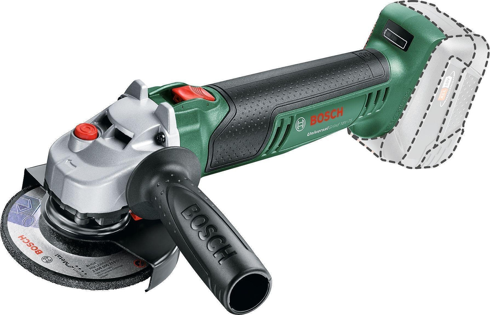 Bosch Universal Grind 18V-75 Accu slijpmachine met 12.000 omwentelingen per minuut, 4 Ah