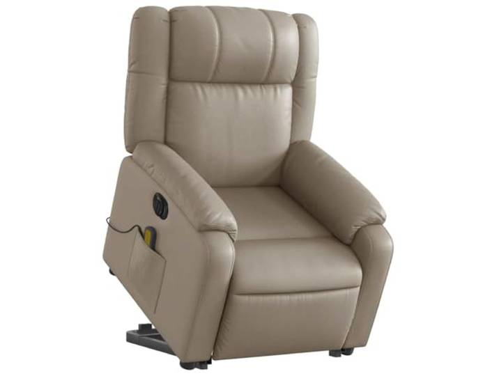 vidaXL Massagesessel mit Aufstehhilfe Elektrisch Cappuccino Kunstleder