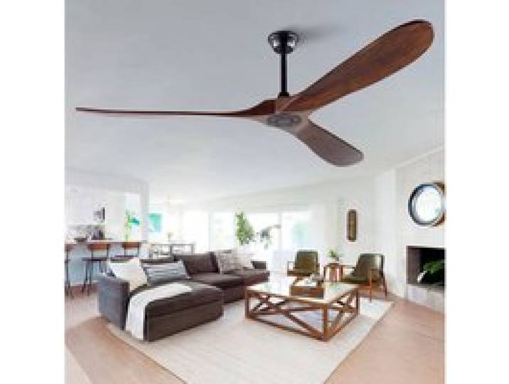 Ventilateur de Plafond 183 cm - Moteur CC Silencieux - Fonction Mémoire - Télécommande - Pour Terrasse/Salon/Gazebo/Garage