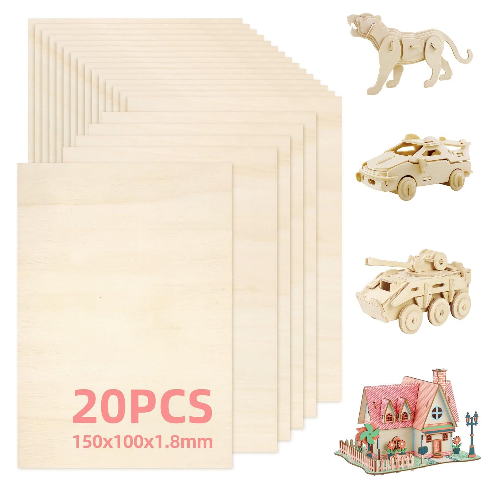 Solidchoice 20 stuks houten multiplexplaten 150 x 100 x 1,8 mm