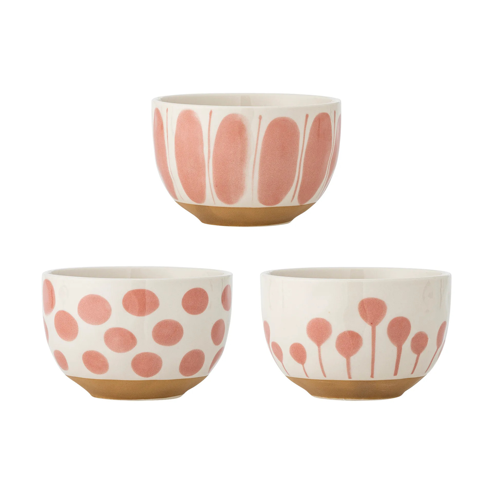 Bloomingville Linora schaal 3-delig rood en babyroze 58 cl