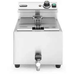 HENDI Profi Line Fritteuse mit Ablasshahn, 8 l, Profi Line, 8L, Hellgrau, 230V/3...