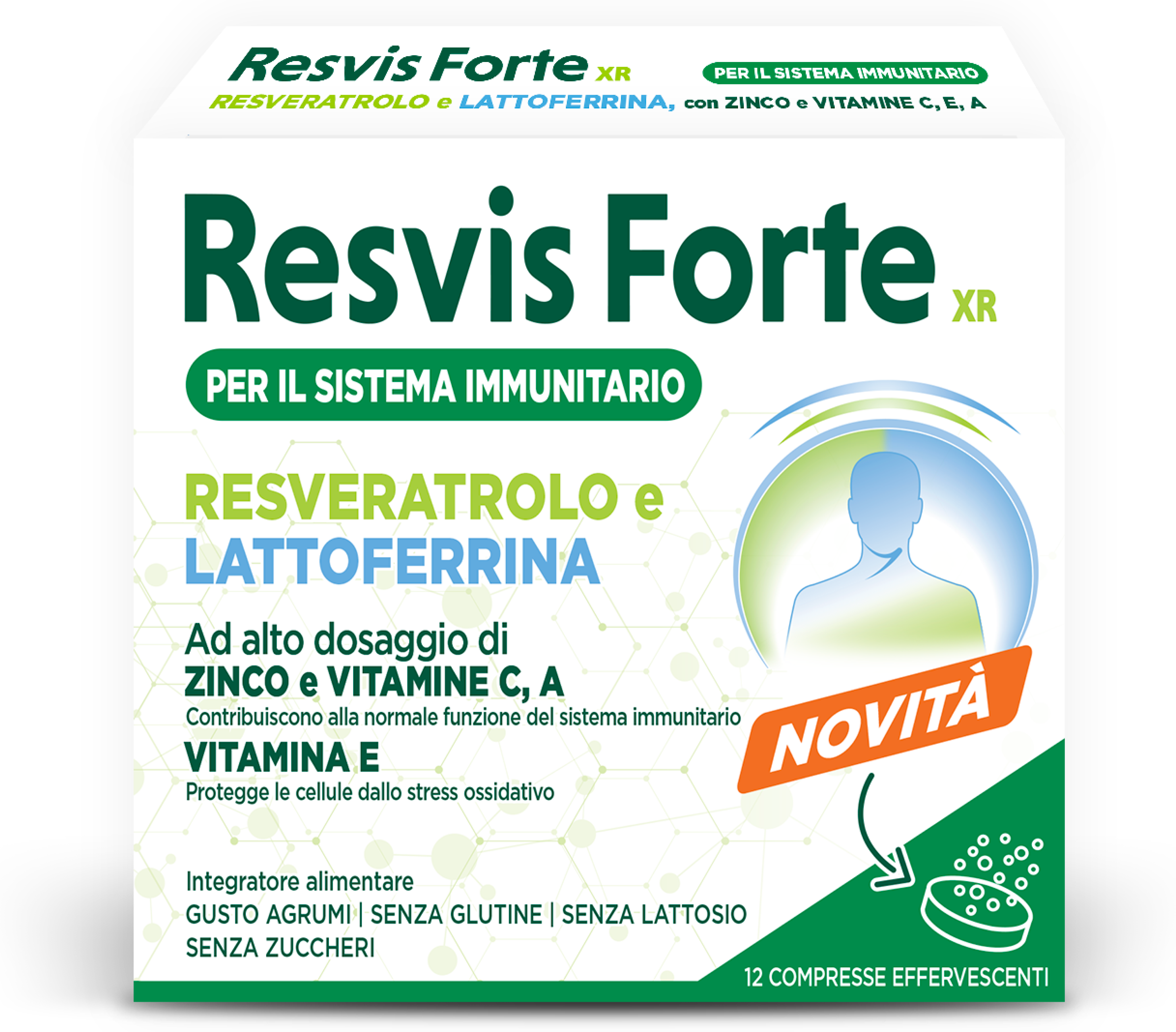 ALFASIGMA SpA Resvis Forte XR, 12 Compresse Effervescenti