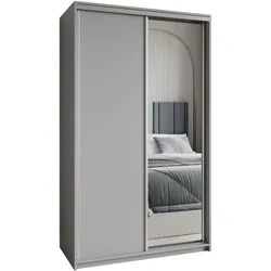 SCHWEBETÜRENSCHRANK TAVI 120/205/60 cm 2-türig mit Spiegel Graphitfarben