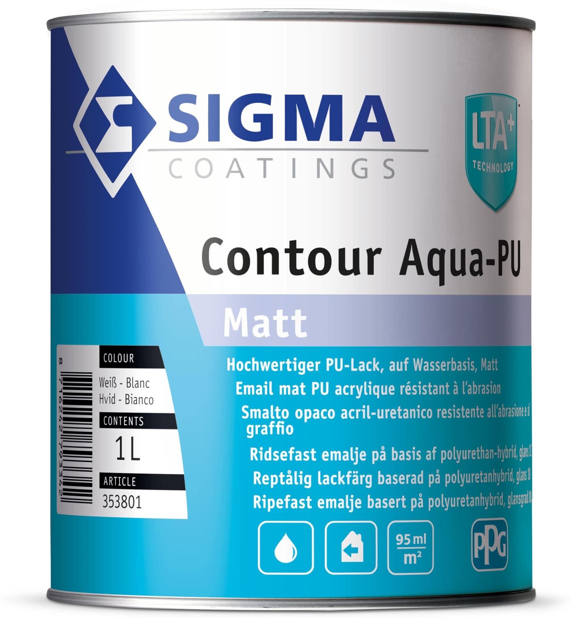 Smalto universale all'acqua opaco Sigma Contour Aqua PU Matt