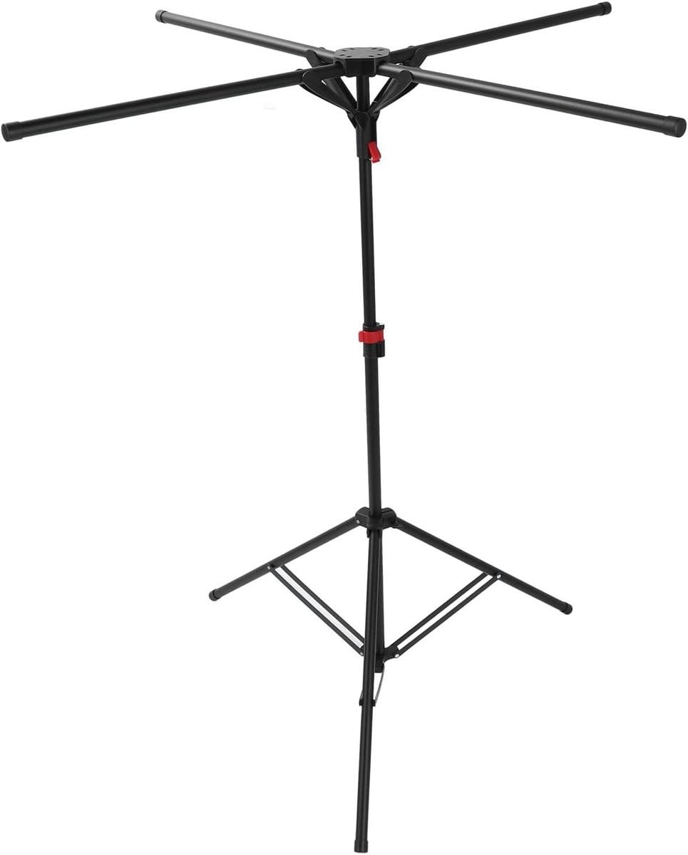 Opvouwbaar droogrek voor kleding met stabiele statiefbasis, zwart