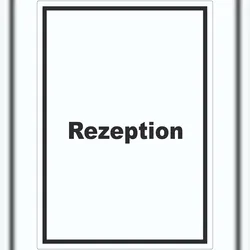 HB-Druck Rezeption Aufkleber mit Text Anmeldung Eingang hochkant A9 (37x52mm)