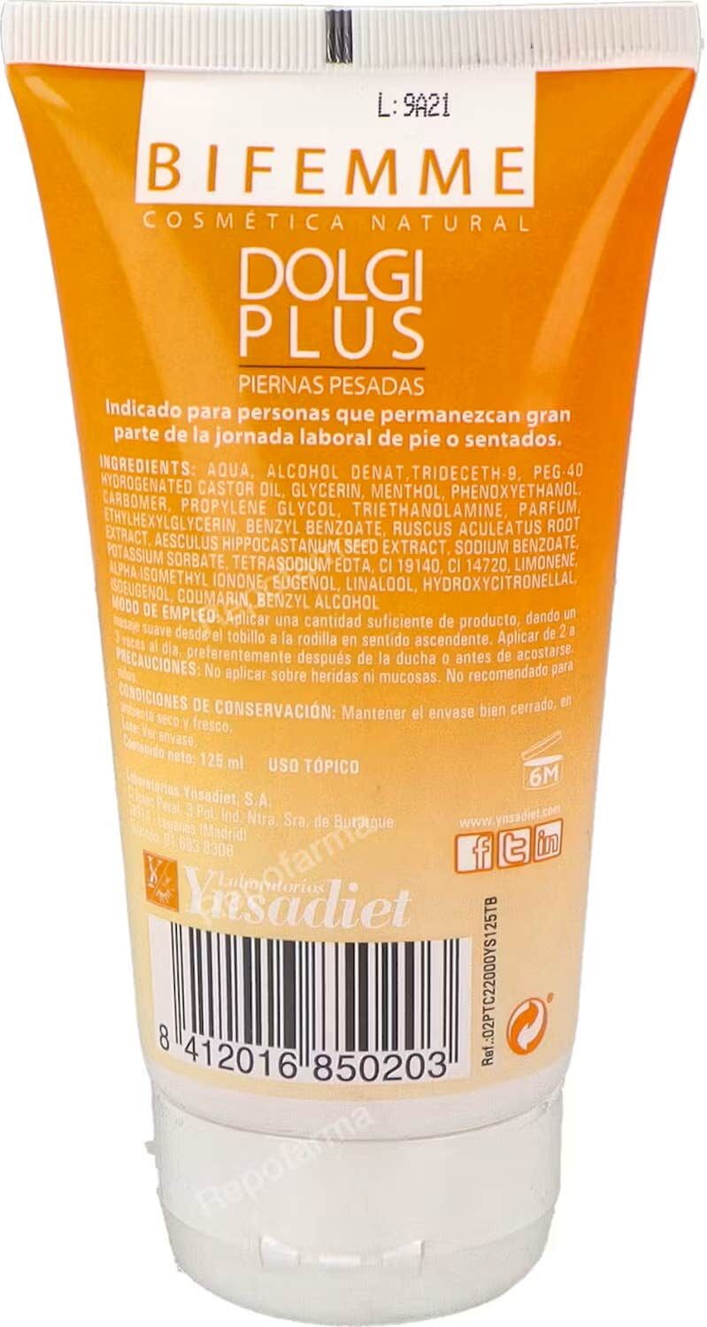 Bifemme Dolgi Plus Piernas Pesadas gel Frío 125 ml