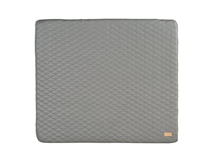 roba Wickelauflage Luxe 85 x 75 cm - Wickelunterlage abwaschbares veganes Leder - Wickeltischauflage im Design Stone gesteppt - Grau