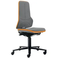 Bimos, Bürostuhl, Arbeitsdrehstuhl Neon Rollen Supertec-Gewebe grau grau 450-620 mm (45 - 62 cm)