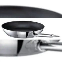 GastroSUS Bratpfanne Industar mit DIAMAS PRO, Edelstahl, 24 cm, induktions-, backofen-, spülmaschinengeeignet, Antihaft-Beschichtung