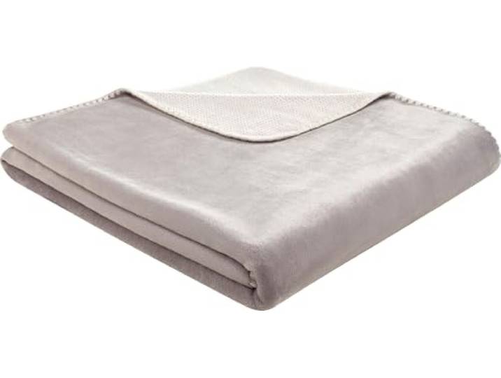 biederlack Wohndecke Soft & Cosy Microfaser grau/Natur Größe 150x200 cm