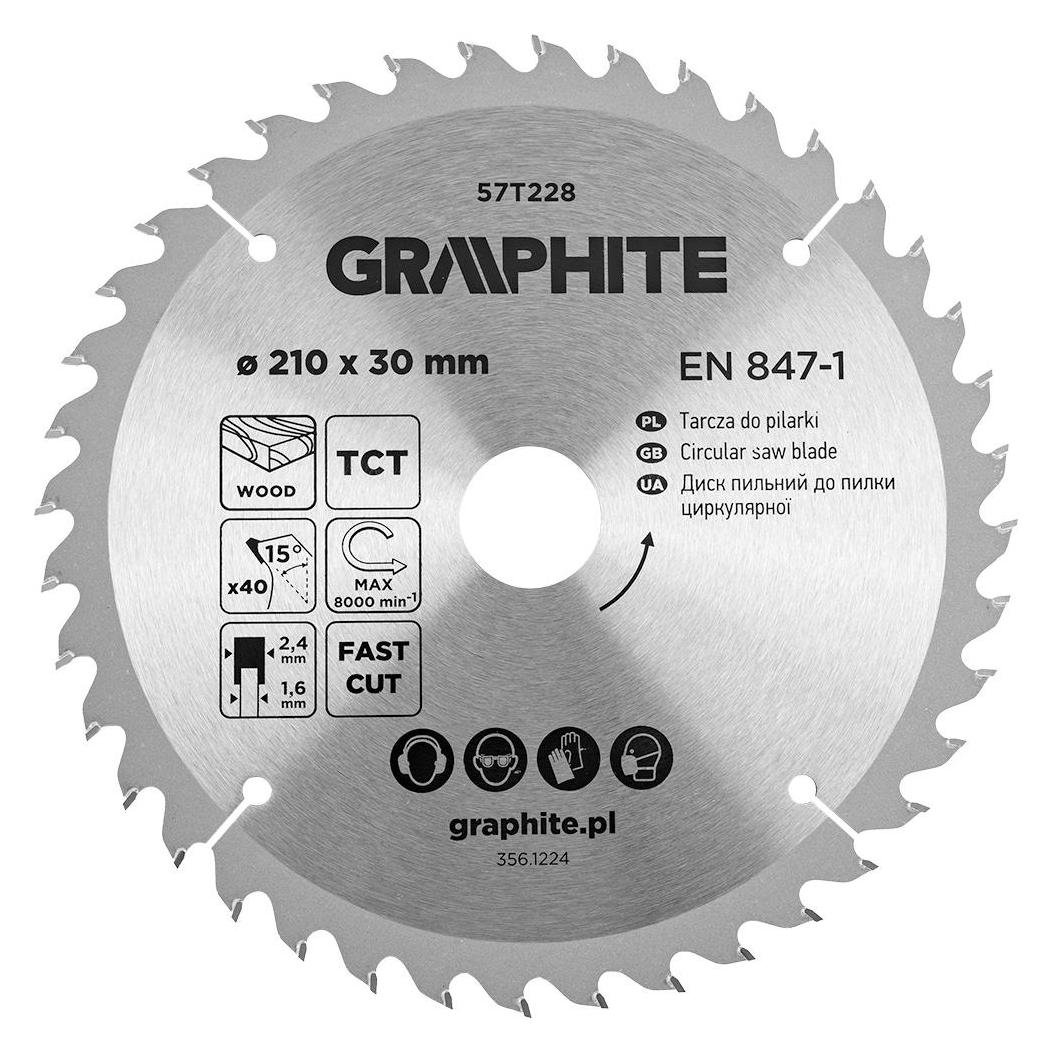 Graphite Sägeblatt, Widia, 210 x 30 mm, 40 Zähne (60502584)