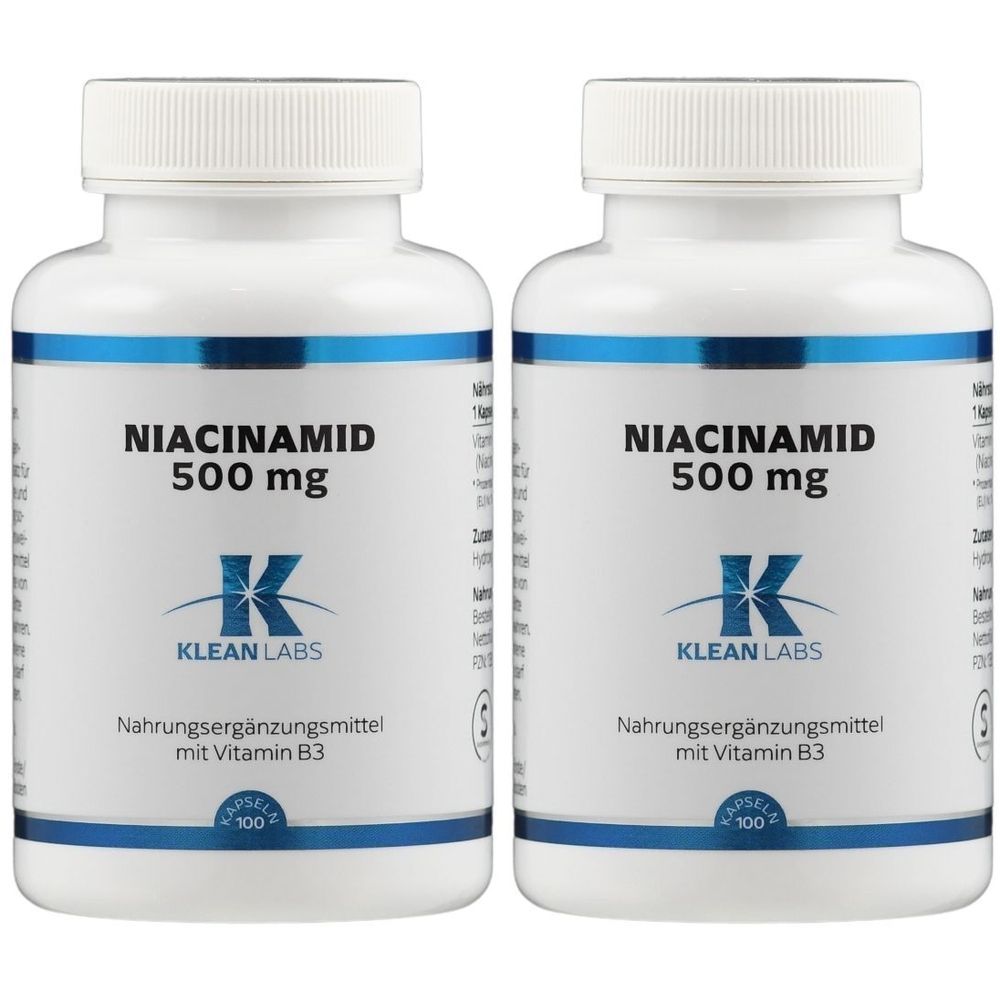 Niacinamid B3 500 mg Klean Labs Kapseln 2x 2x100 St