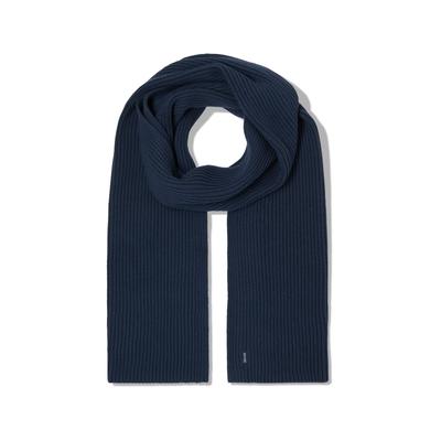 Schal MUSTANG "Herren Style Fresno", Herren, Gr. one-size, blau (navy), Strick, 50% Acryl, 50% Baumwolle, Modetücher Schal
