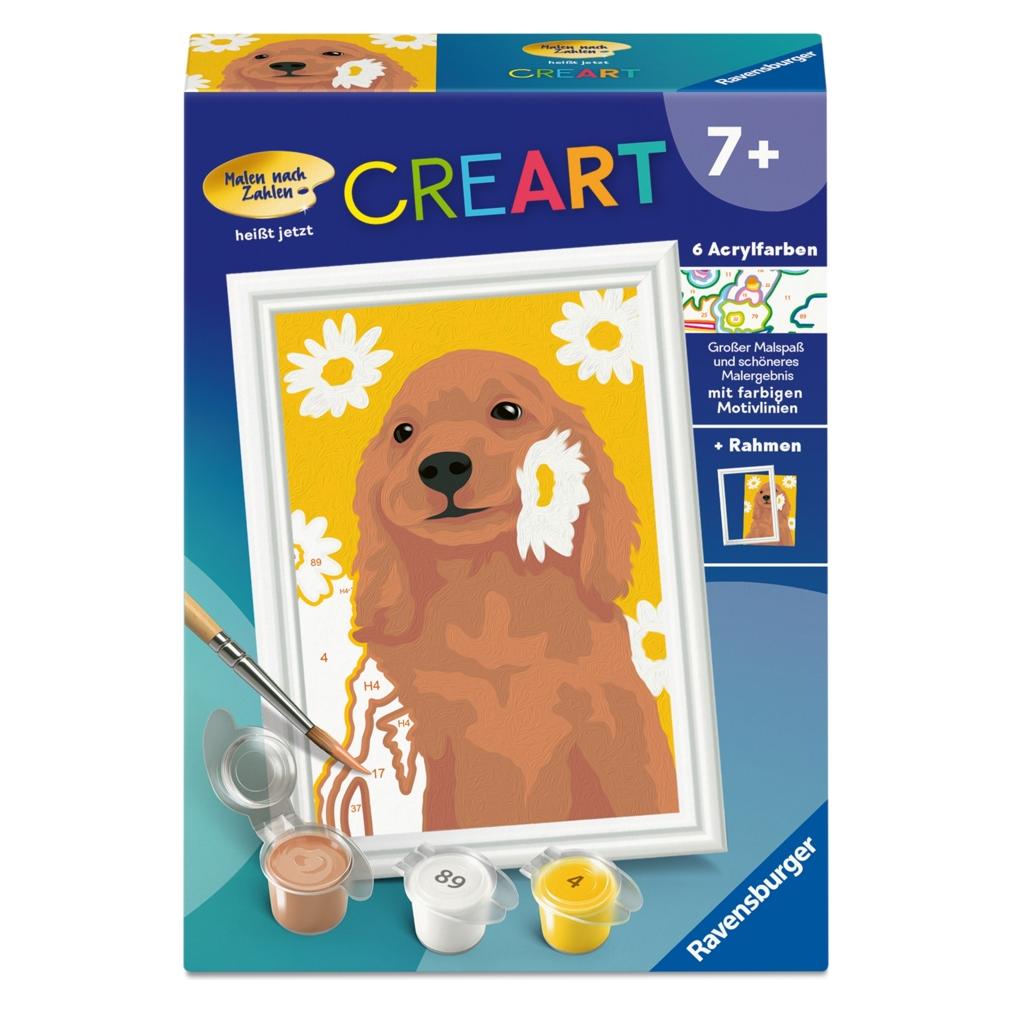 Ravensburger CreArt, Malen nach Zahlen Kinder - Cocker Spaniel Sunny (12023173)