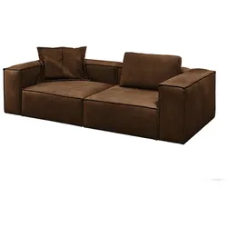 KAWOLA Sofa CARMO 3-Sitzer Leder braun
