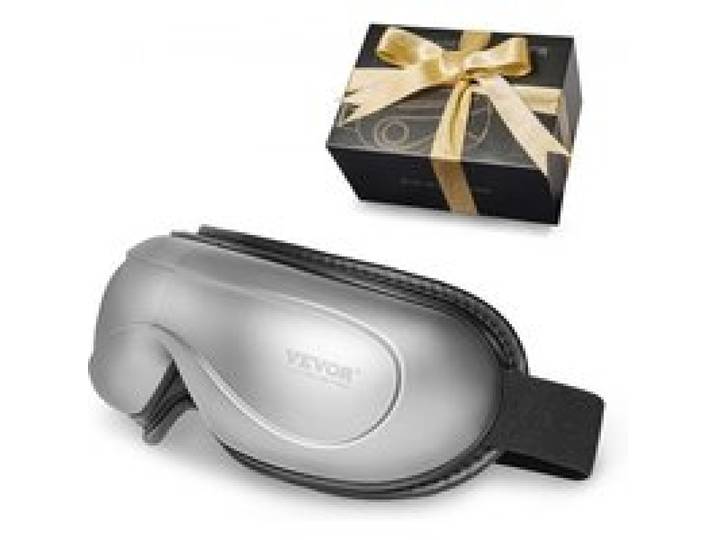 VEVOR Masseur Oculaire Chauffant, Masque de Massage des Yeux à 5 Modes, Musique Bluetooth, Appareil de Soins Relaxation Oculaires Pliable 180° pour Fatigue Oculaire, Yeux Secs, Cernes, Parents, Gris