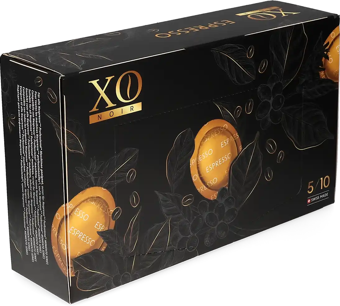 XO Noir   Espresso - 50 Capsules de café pour Nespresso® Pro - Espresso - Compatible Nespresso® Pro