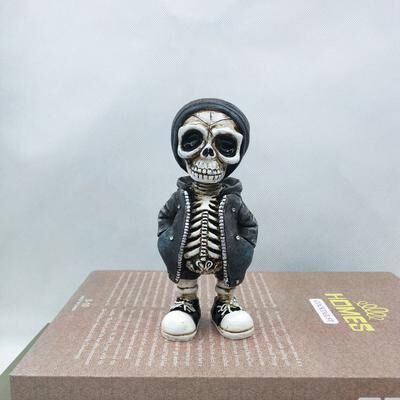 Inspire Essentials Mini Skeleton Skull Figurine Halloween Decor Statue 4