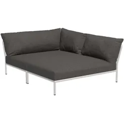 LEVEL2 Outdoor Eck-Sofa Lounge-Modul 5 Dunkelgrau Weiß Rechts