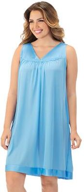 Plus Size Women's Exquisite Form®Sleeveless Short Sleep Gown by Exquisite Form in Blue (Size S)