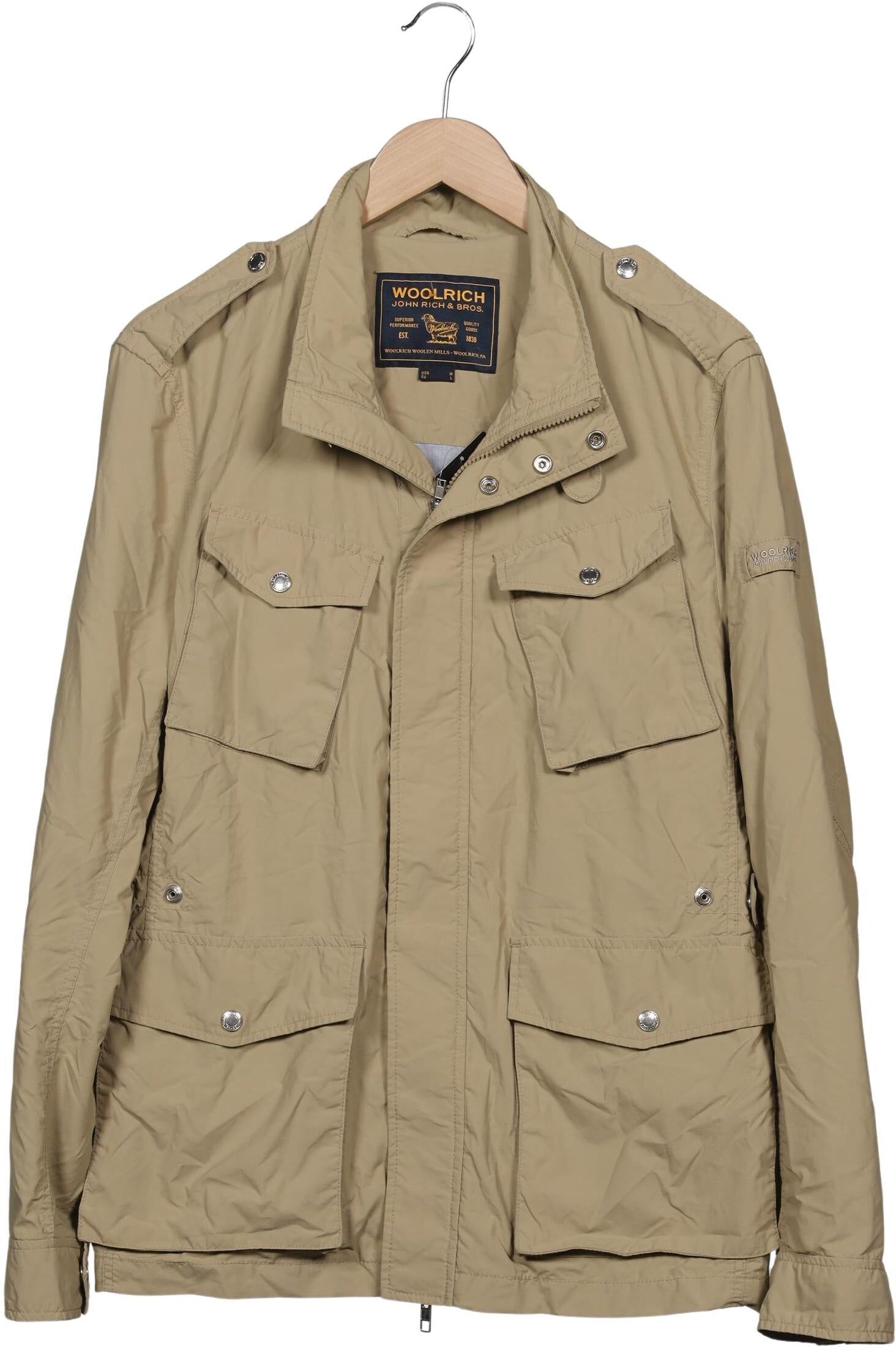 Woolrich Herren Jacke, Beige, Gr. L, Synthetik / Baumwolle - Second Hand