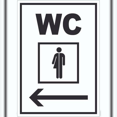 HB-Druck WC Transgender mit Pfeil nach links Aufkleber A0 (841x1189mm)
