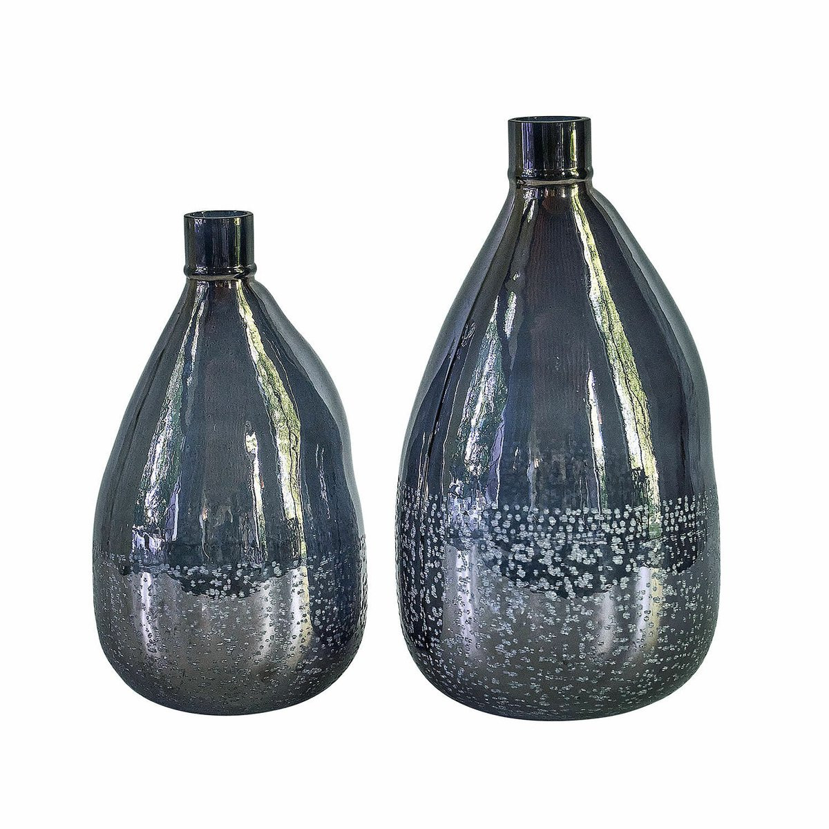 Loberon Qilevon Vaas set van 2 antiekblauw