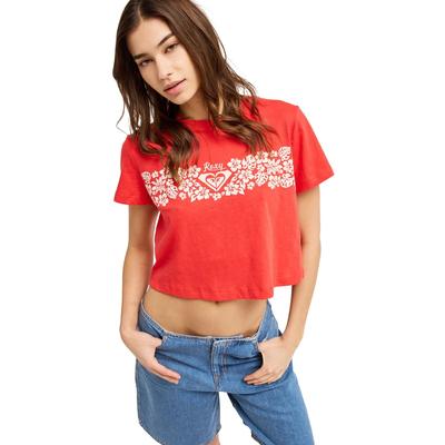 T-Shirt ROXY "Endless Weekends", Damen, Gr. XL, rot (hibiscus), Obermaterial: 100% Baumwolle., Shirts T-Shirt