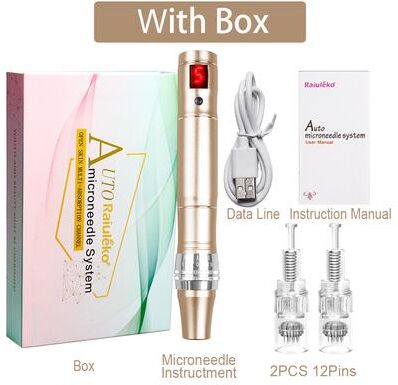 PRiME Wireless Rechargeable Professional High Frequency Beauty Instrument, Skin Tightening & Multifunctional Skin Care Pen gold With Box