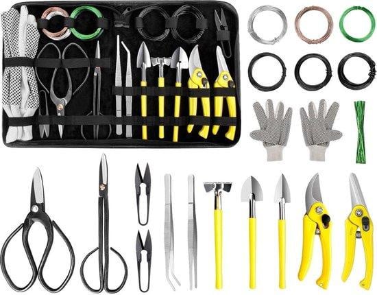 DailySupplies Bonsai startpakket - 19-delige gereedschapset met schep en schaar