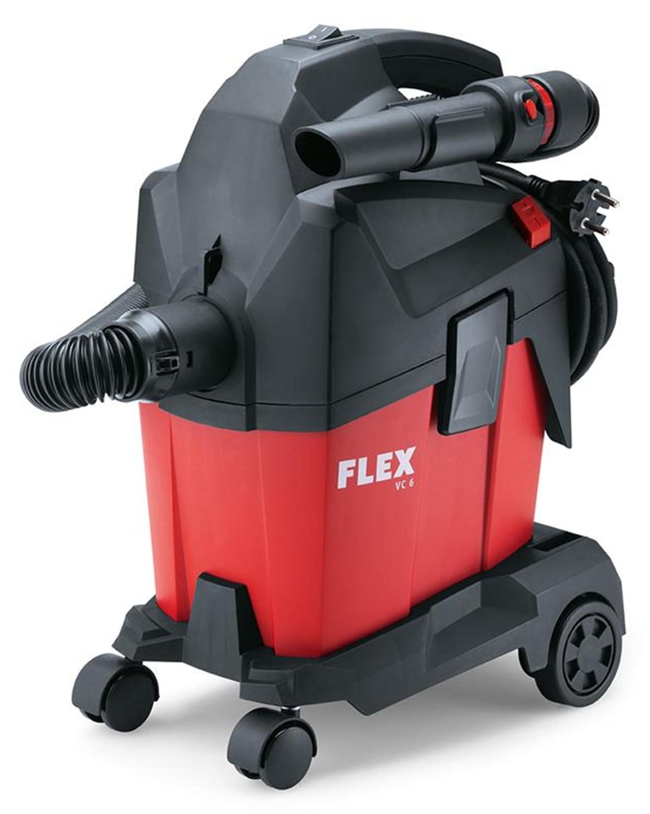 Flex VC 6 L MC stofzuiger, zwart-rood, 6 liter, 38 liter per seconde, 23 kPa