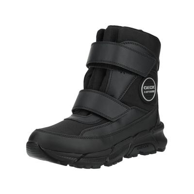 Stiefelette GEOX "Geox Stiefelette Lederimitat/Textil", Jungen, Gr. 38, schwarz, Lederimitat, Textil, Schuhe Stiefelette