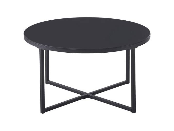 Carryhome Couchtisch, Schwarz, Metall, Glas, rund, eckig, 80x45x80 cm, einfacher Aufbau, Wohnzimmer, Wohnzimmertische, Couchtische, Couchtische Glas