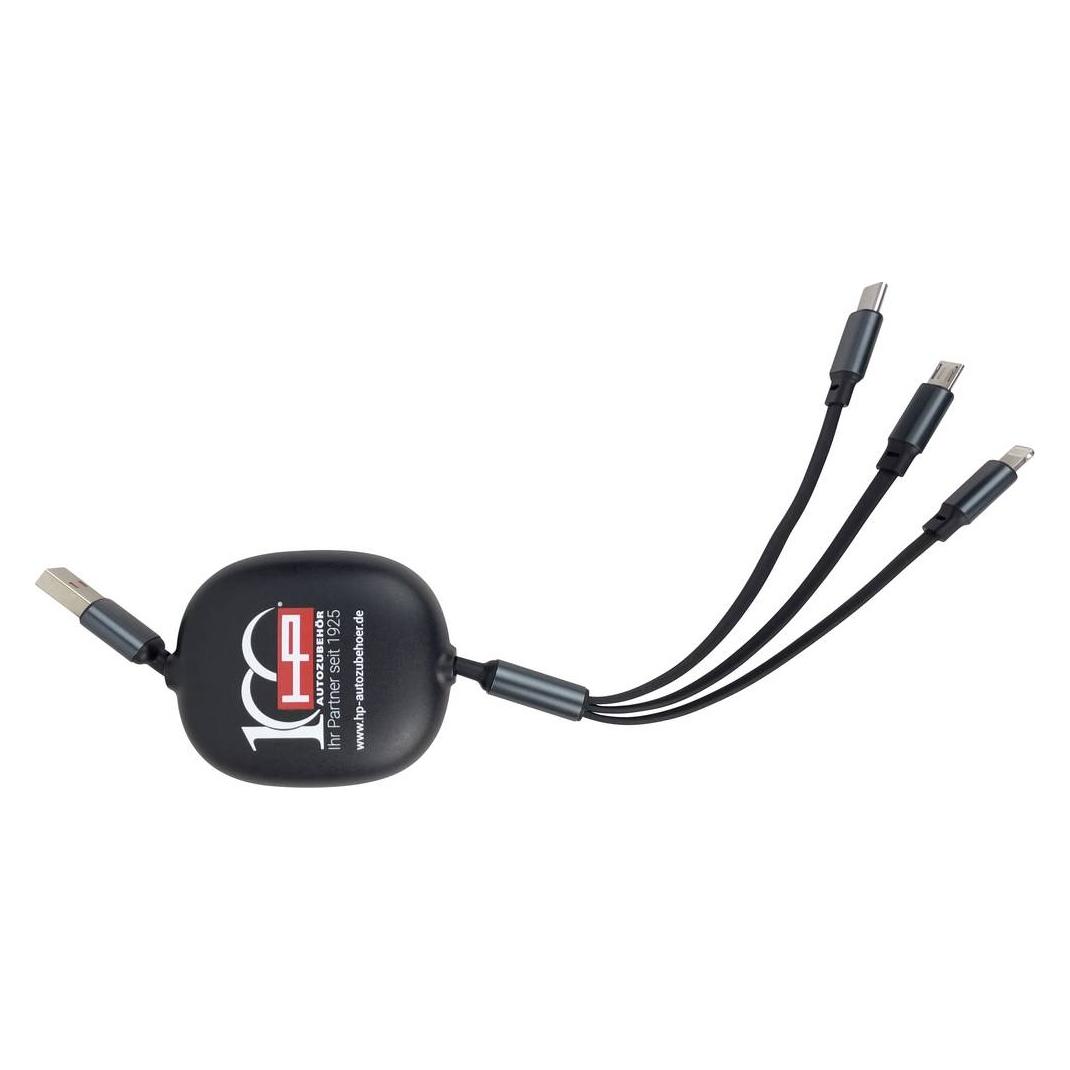 HP Autozubehör Ladekabel 3in1 ausziehbar USB-Ladegerät Ausgangsstrom (max.) 2 (20511)