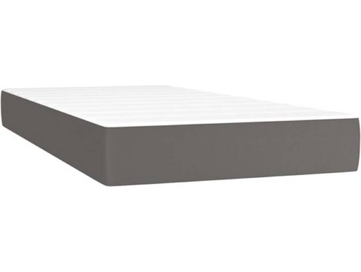 vidaXL - Pocketveringmatras - medium - 90x190x20 - cm - kunstleer - grijs