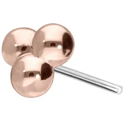 14 Karat Gold Aufsatz mit Titan Push Pin 3 KUGELN