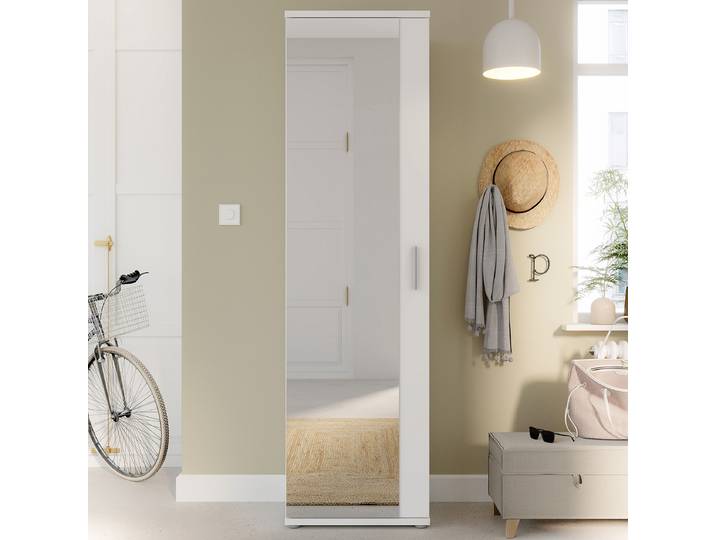 Armoire à chaussures - Type A 50 x 179 x 35cm Blanc/Blanc