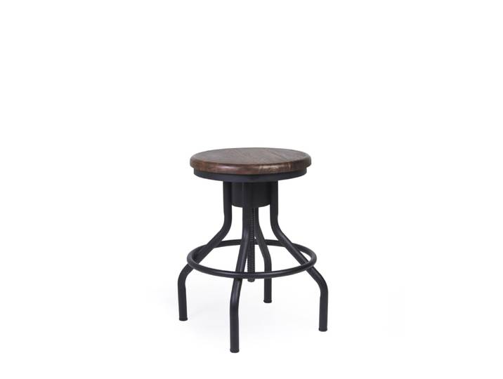 Tabouret réglable en fer noir