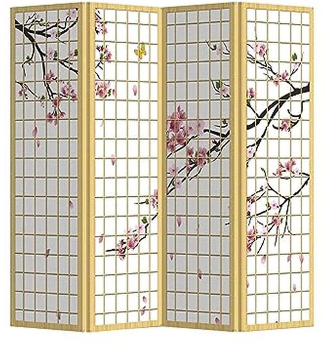 Kamerscherm met 4 panelen Japans Sakura decoratie B160 x H180 cm